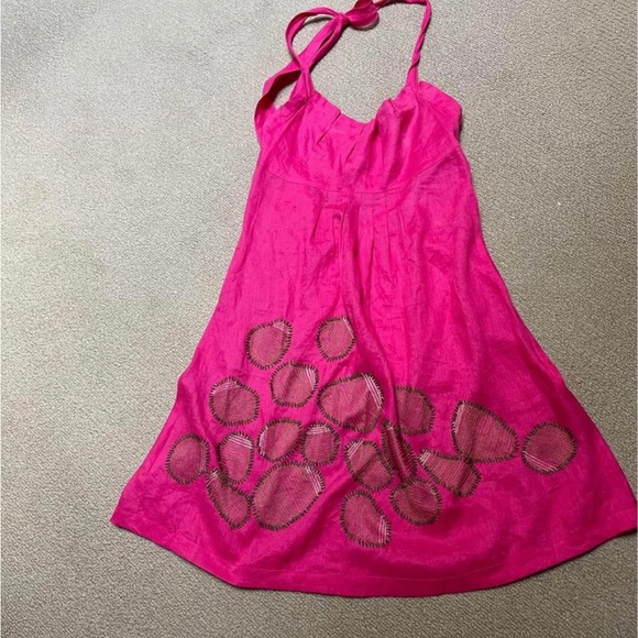 Diane von Furstenberg summer linen sun dress low back size M - Picture 1 of 8